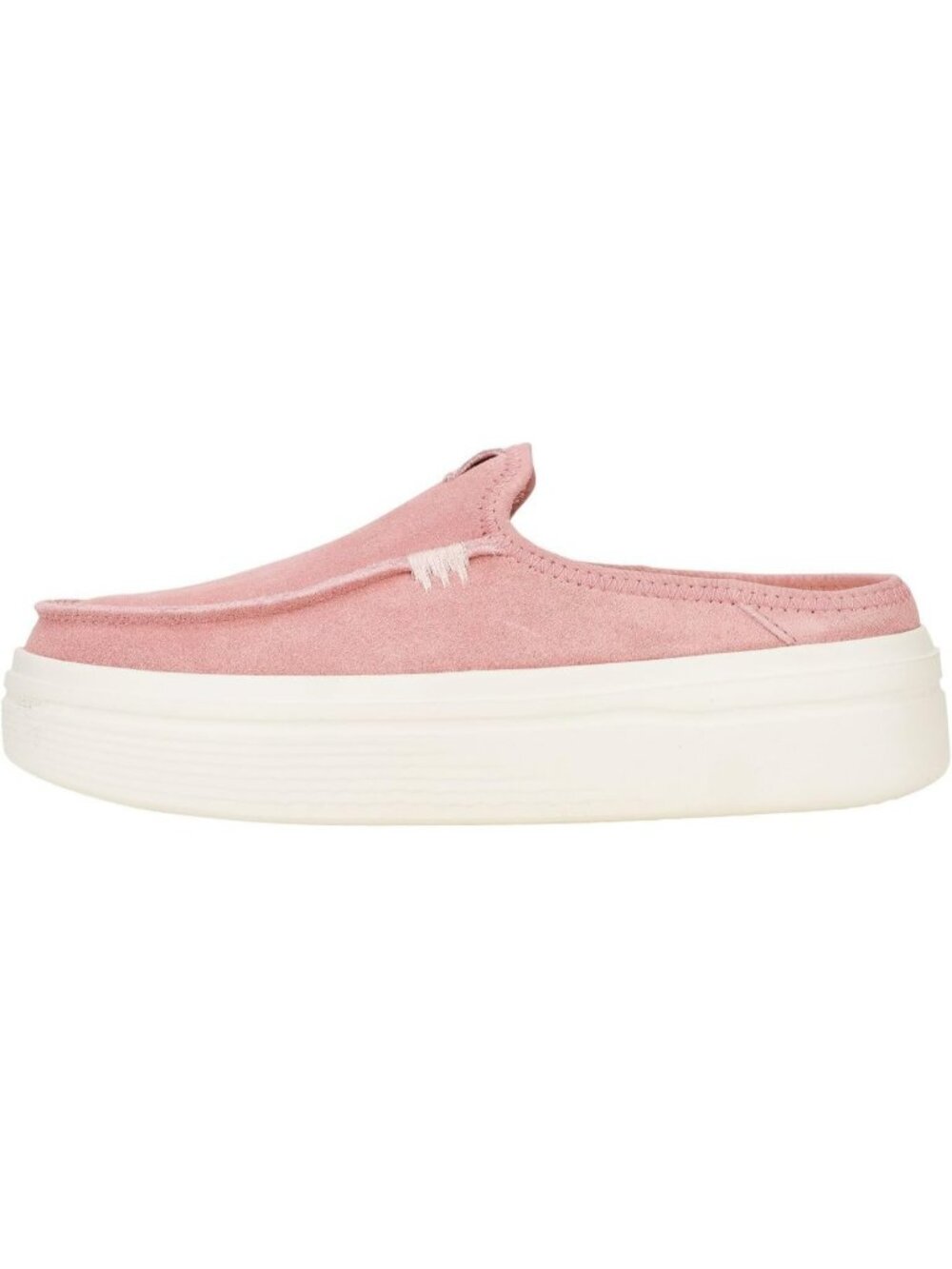 Women's Rosette Suede Flexible Lightweight Slip On Raised Back Heel Loafers Shoe